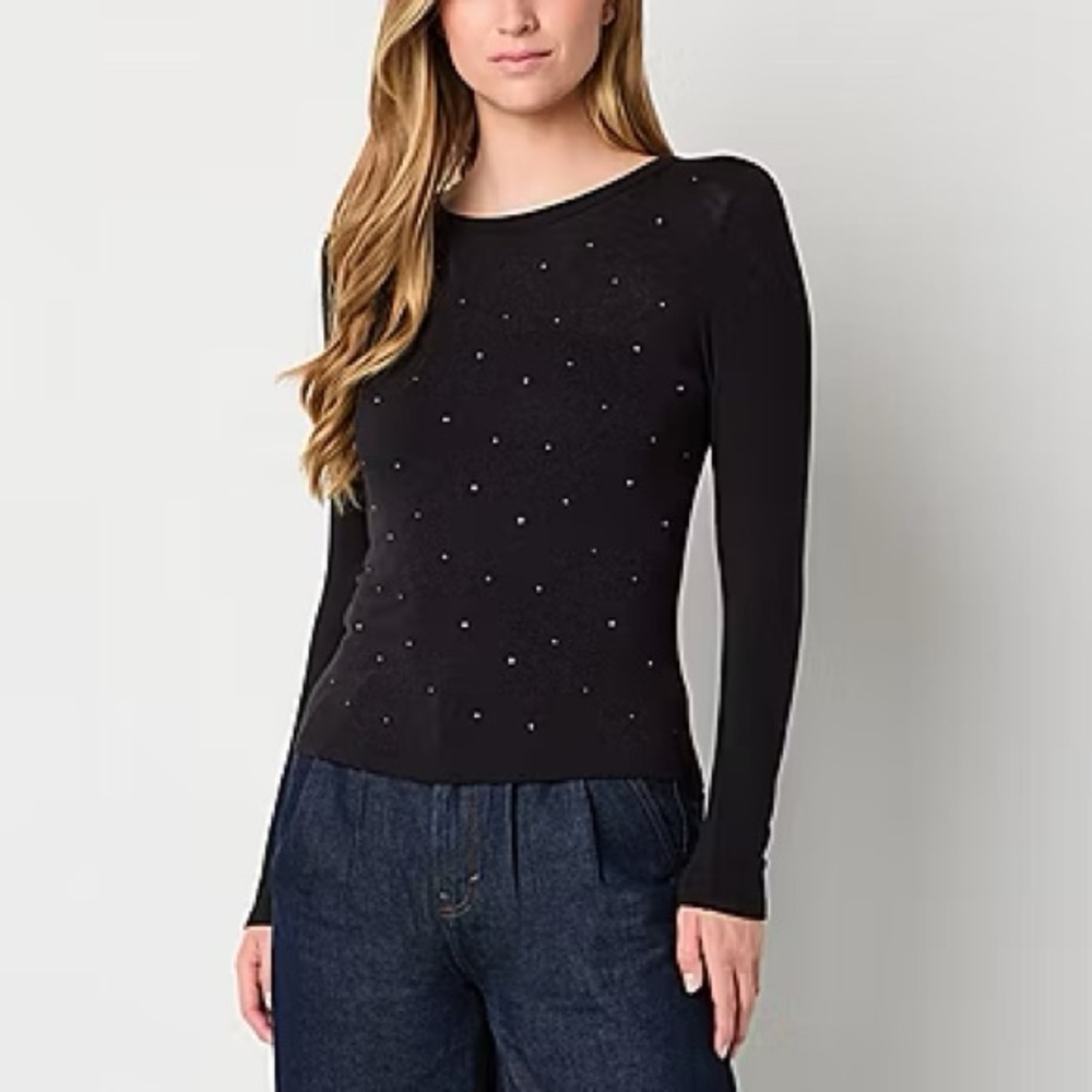 BCBGeneration Black‎ Long Sleeve Top